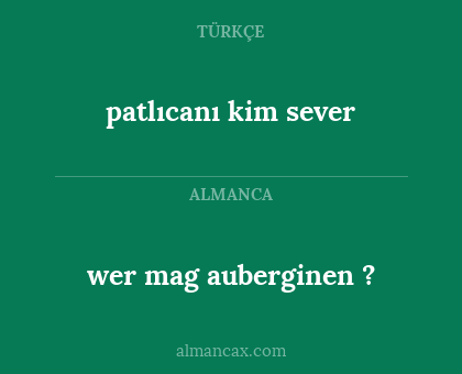patlıcanı kim sever - wer mag auberginen ?