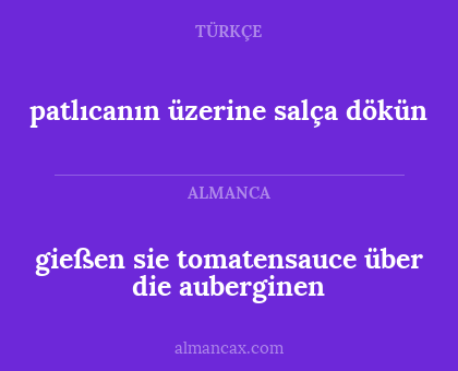 patlıcanın üzerine salça dökün - gießen sie tomatensauce über die auberginen