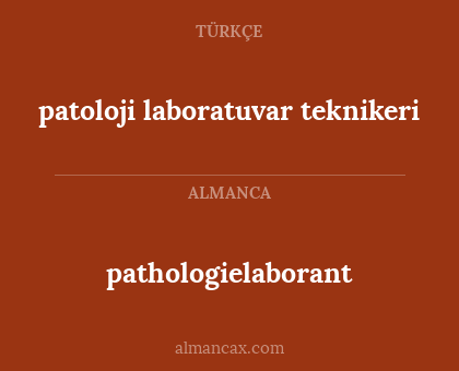 pathologielaborant - patoloji laboratuvar teknikeri