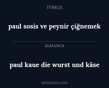 paul kaue die wurst und käse - paul sosis ve peynir çiğnemek