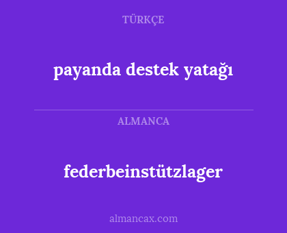 payanda destek yatağı - federbeinstützlager