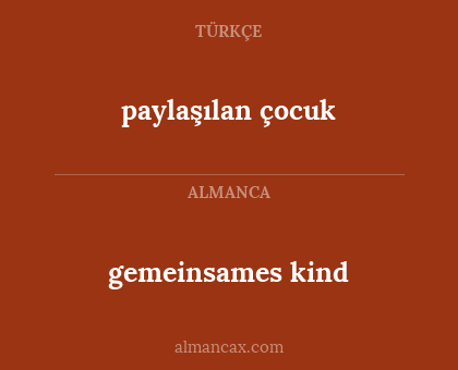 gemeinsames kind - paylaşılan çocuk