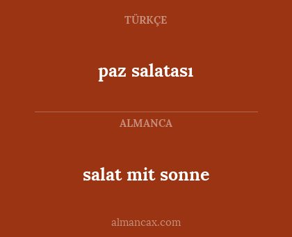 salat mit sonne - paz salatası