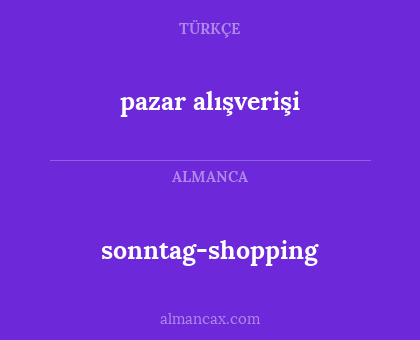 sonntag-shopping - pazar alışverişi