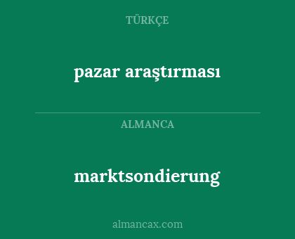 marktsondierung - pazar araştırması
