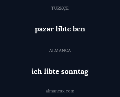 ich libte sonntag - pazar libte ben