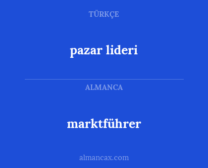 pazar lideri - marktführer