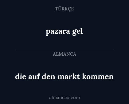 die auf den markt kommen - pazara gel