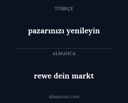 rewe dein markt - pazarınızı yenileyin