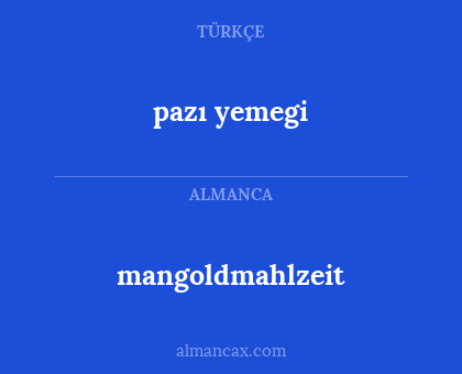 pazı yemegi - mangoldmahlzeit