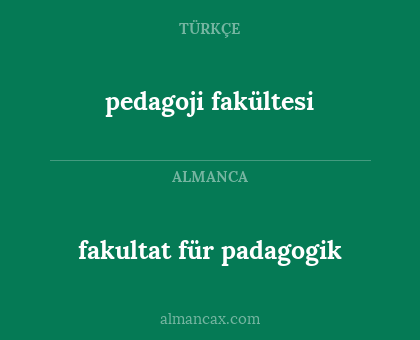 pedagoji fakültesi - fakultat für padagogik