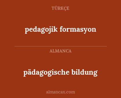 pädagogische bildung - pedagojik formasyon