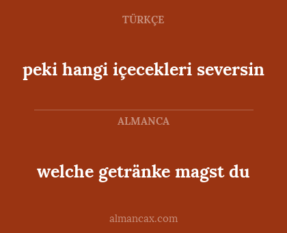 welche getränke magst du - peki hangi içecekleri seversin