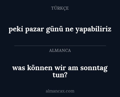 was können wir am sonntag tun? - peki pazar günü ne yapabiliriz