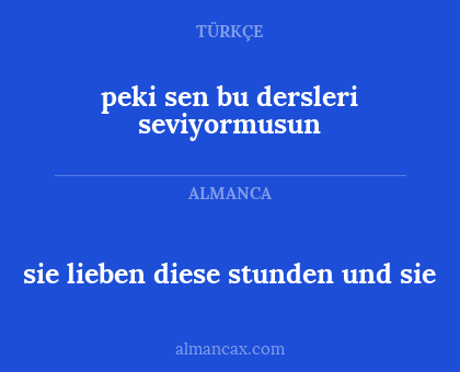 sie lieben diese stunden und sie - peki sen bu dersleri seviyormusun