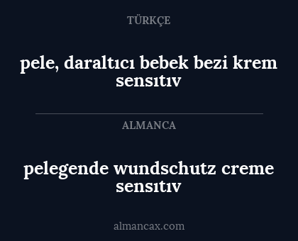 pele, daraltıcı bebek bezi krem sensıtıv - pelegende wundschutz creme sensıtıv