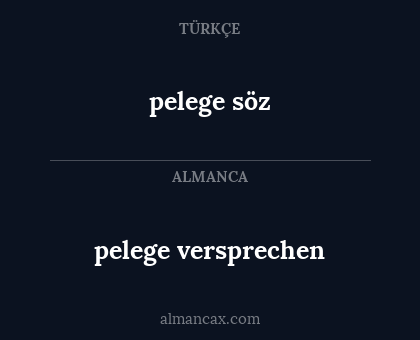 pelege versprechen - pelege söz