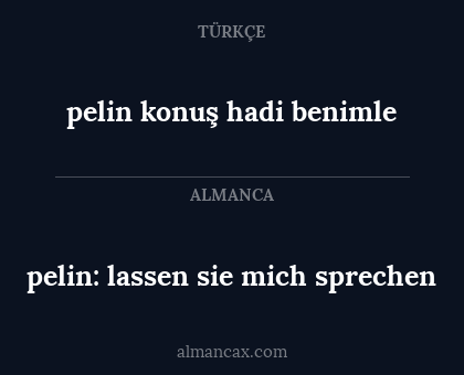pelin: lassen sie mich sprechen - pelin konuş hadi benimle