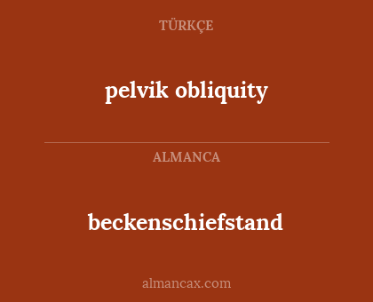 beckenschiefstand - pelvik obliquity