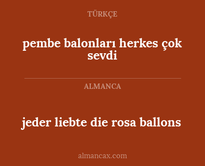jeder liebte die rosa ballons - pembe balonları herkes çok sevdi