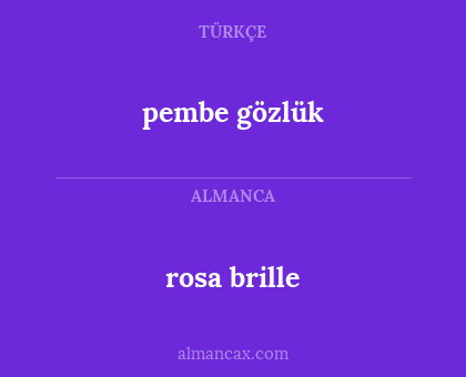rosa brille - pembe gözlük