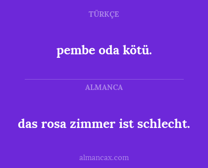 pembe oda kötü. - das rosa zimmer ist schlecht.