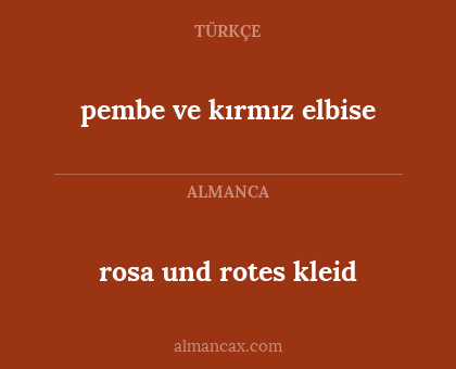rosa und rotes kleid - pembe ve kırmız elbise