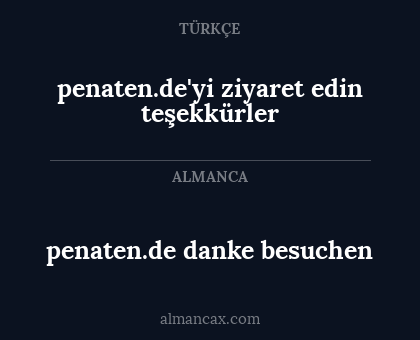 penaten.de danke besuchen - penaten.de'yi ziyaret edin teşekkürler