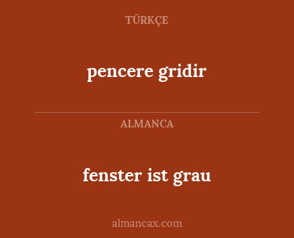 fenster ist grau - pencere gridir
