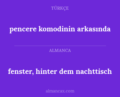 fenster, hinter dem nachttisch - pencere komodinin arkasında
