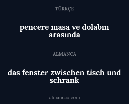 pencere masa ve dolabın arasında - das fenster zwischen tisch und schrank