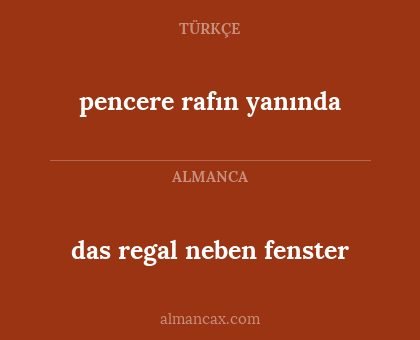 pencere rafın yanında - das regal neben fenster