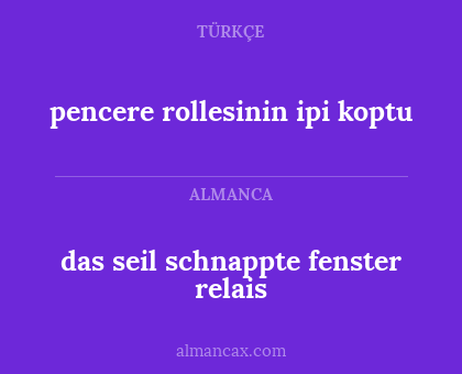 das seil schnappte fenster relais - pencere rollesinin ipi koptu