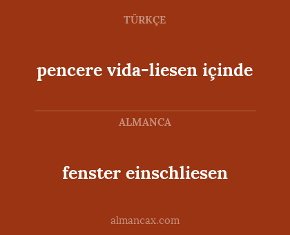 pencere vida-liesen içinde - fenster einschliesen