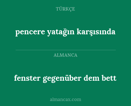 pencere yatağın karşısında - fenster gegenüber dem bett