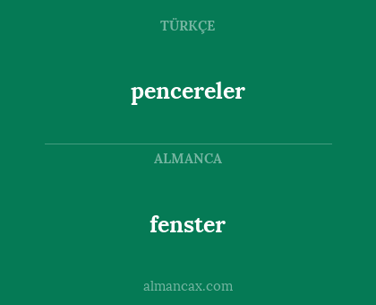 pencereler - fenster