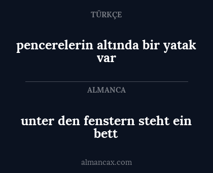 pencerelerin altında bir yatak var - unter den fenstern steht ein bett