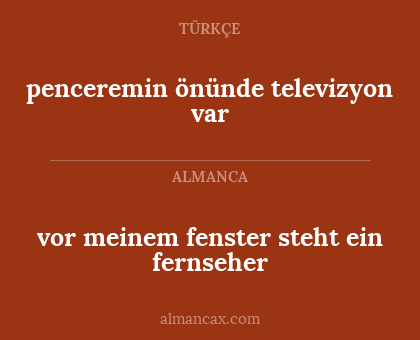 vor meinem fenster steht ein fernseher - penceremin önünde televizyon var