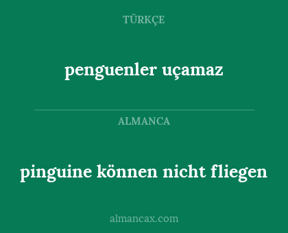 pinguine können nicht fliegen - penguenler uçamaz