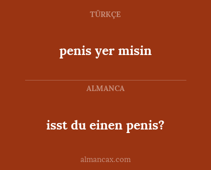 penis yer misin - isst du einen penis?