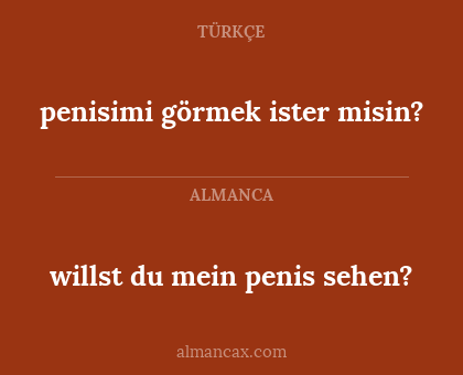 willst du mein penis sehen? - penisimi görmek ister misin?