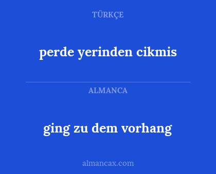 perde yerinden cikmis - ging zu dem vorhang
