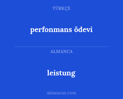 perfonmans ödevi - leistung