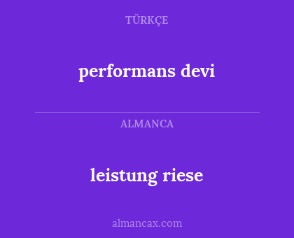 leistung riese - performans devi