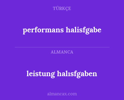 performans halisfgabe - leistung halısfgaben