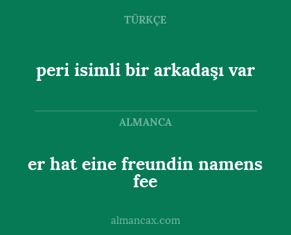 peri isimli bir arkadaşı var - er hat eine freundin namens fee