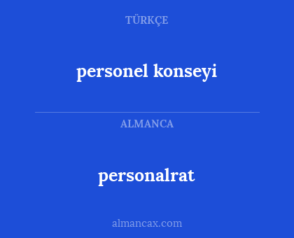 personel konseyi - personalrat