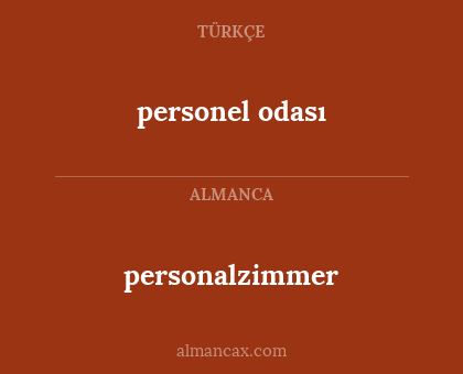 personalzimmer - personel odası