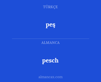 peş - pesch