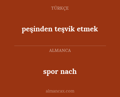 spor nach - peşinden teşvik etmek